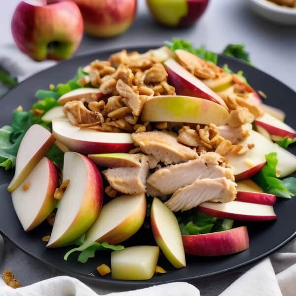 Ein köstlicher und erfrischender Hühnchen Salat mit Äpfeln (hCG Diät ...
